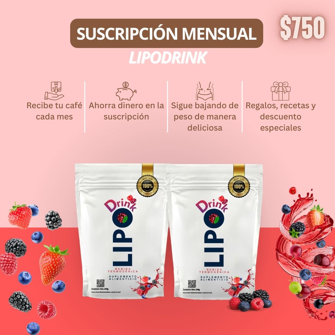 Suscripción Mensual Lipodrink 2 bolsas