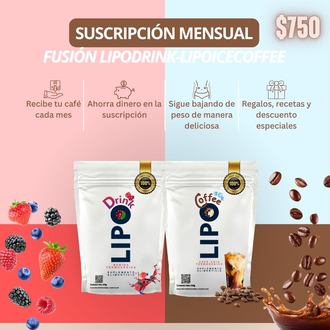 Suscripción Mensual Fusión Lipodrink-LipoICEcoffee