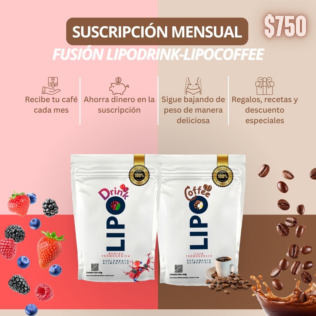 Suscripción Mensual Fusión Lipodrink-Lipocoffee