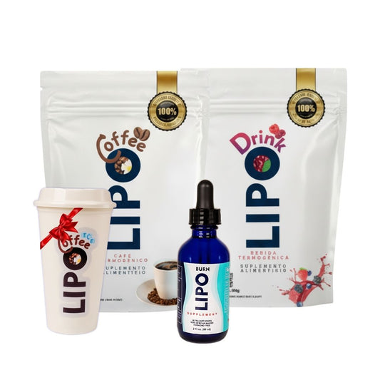 Kit Turbo Lipoburn + Lipodrink + Lipocoffee + VASO DE REGALO